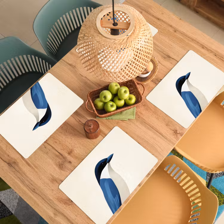 Tischset - Illustration - Blau - Vogel — 3