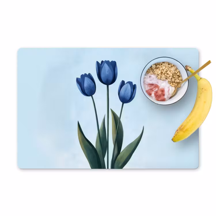 Tischset - Tulpen - Blau - Blätter — 1