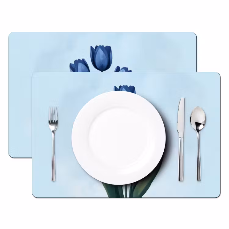 Tischset - Tulpen - Blau - Blätter — 2