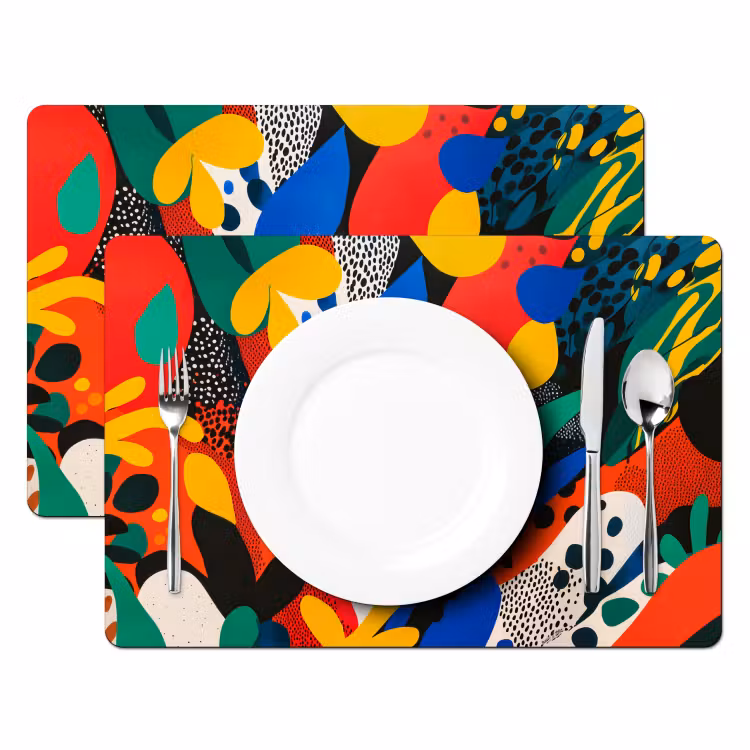 Tischset - Abstrakt - Pflanzen - Formen - Farbenfroh — 2