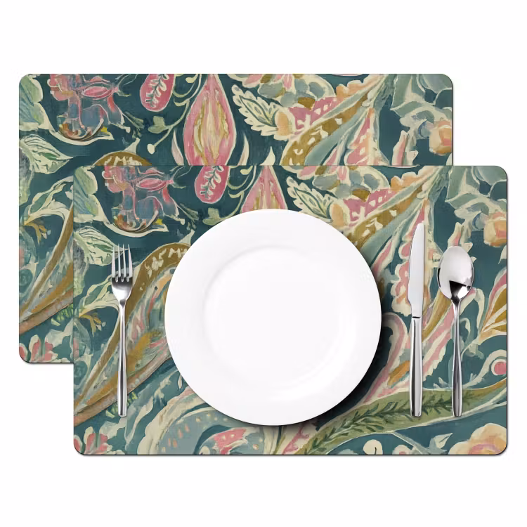 Tischset - Gemustert - Bunt - Verschnörkelt - Grün — 2