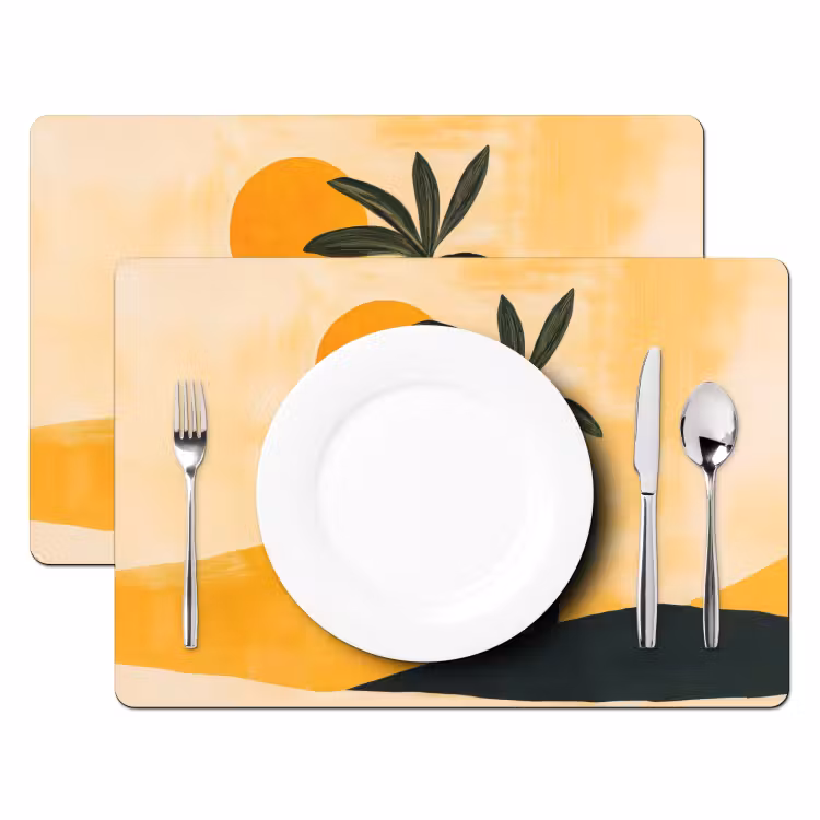 Tischset - Illustration - Palme - Sonne - Hügel — 2