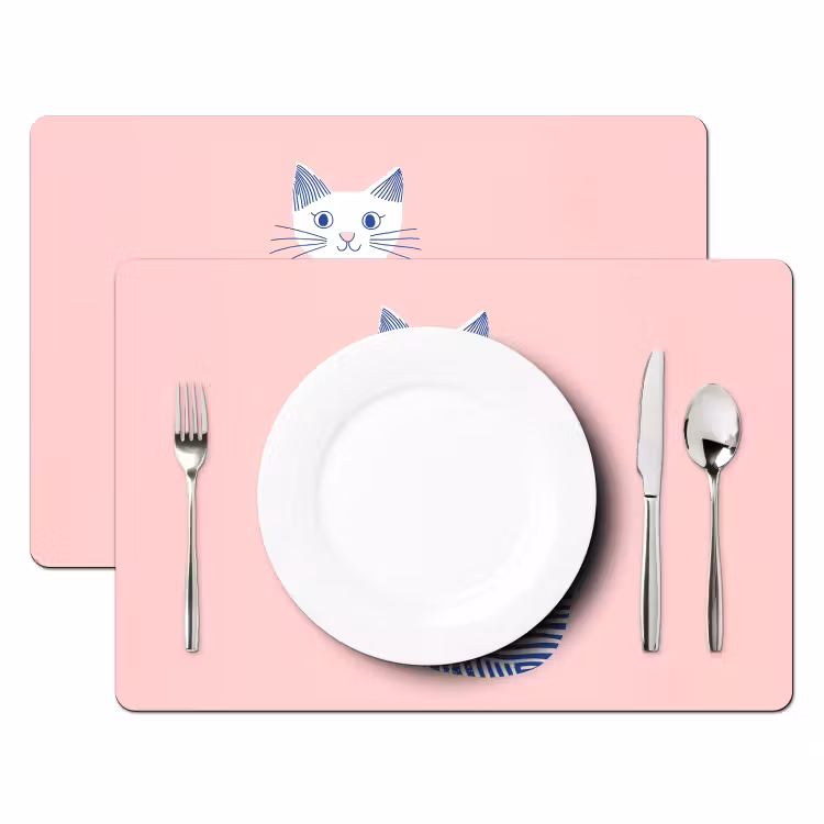 Tischset - Katze - Illustration - Minimalistisch - Rosa — 2