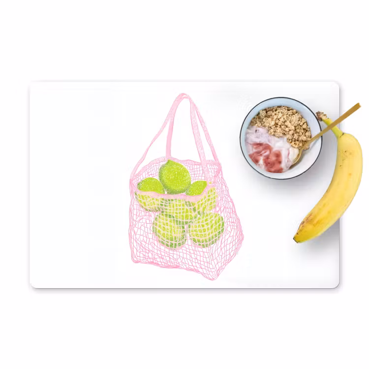 Tischset - Netztasche - Rosa - Illustration - Limetten — 1