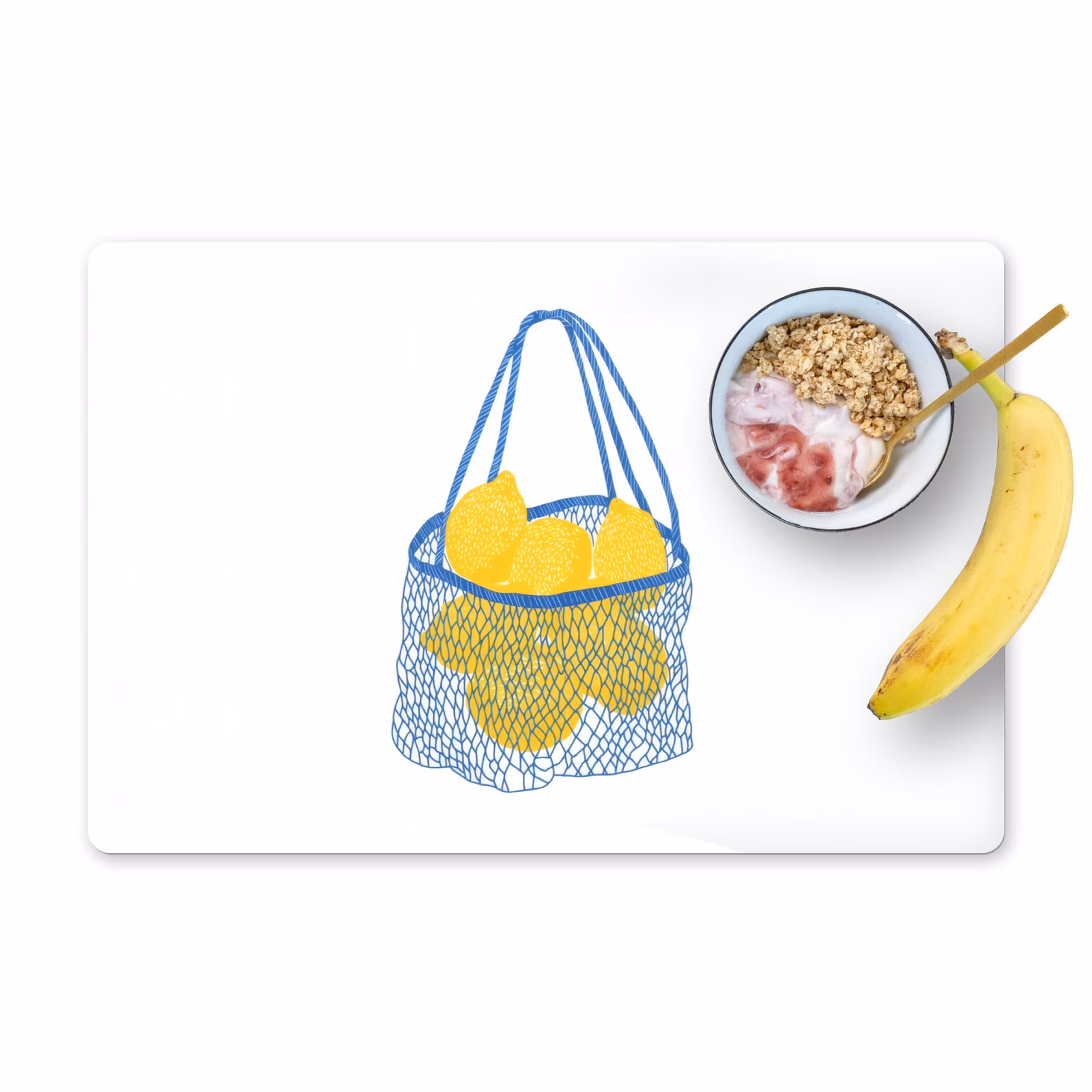 Tischset - Tasche - Blau - Zitronen - Illustration — 1