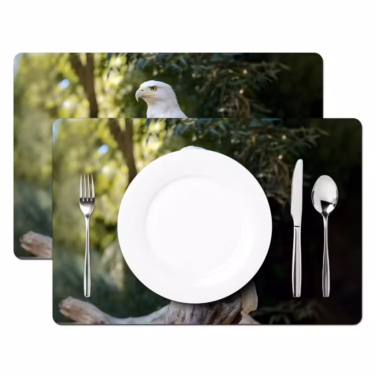 Tischset - Adler - Holz - Weiß - Pflanzen — 2
