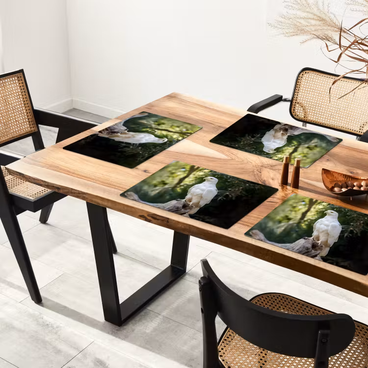 Tischset - Adler - Holz - Weiß - Pflanzen — 4