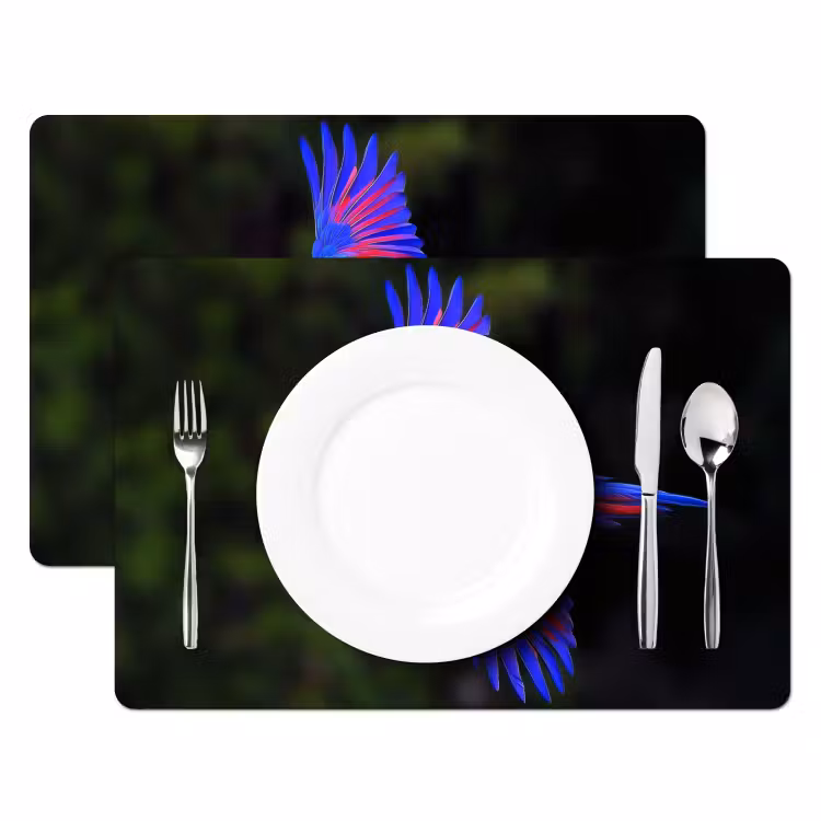 Tischset - Leuchtend bunt - Papagei - Wald - Flügel — 2
