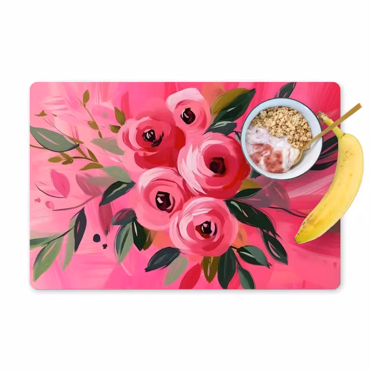 Tischset - Blumen - Farbe - Rosa — 1