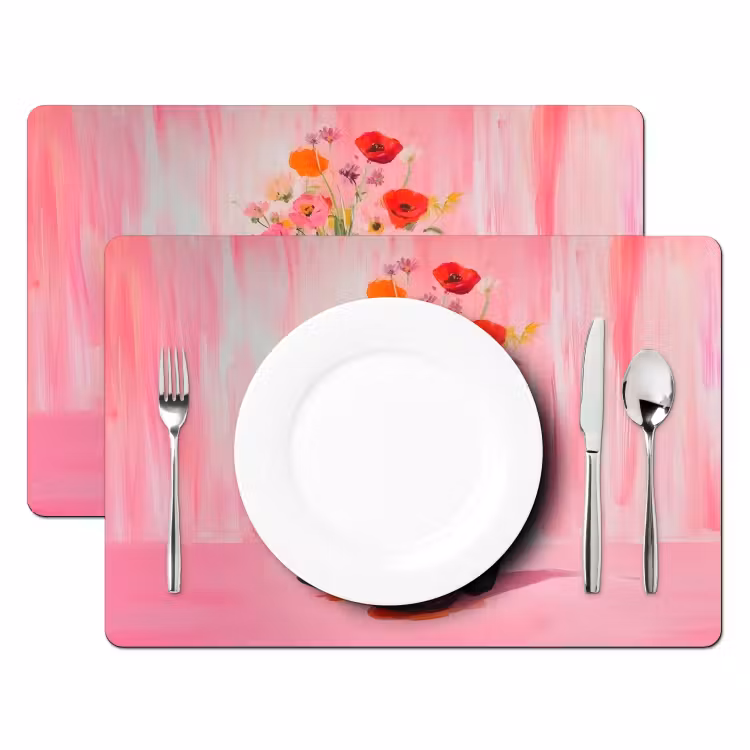 Tischset - Rosa - Blumen - Cowboy — 2