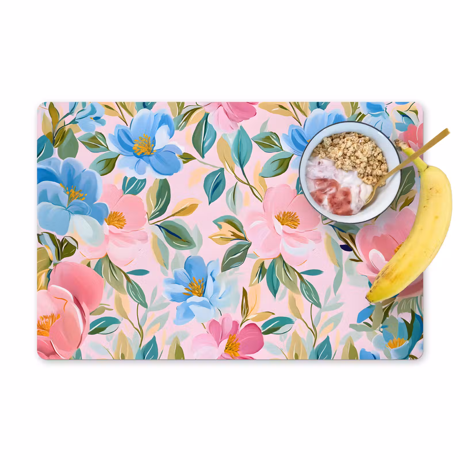Tischset - Blau - Rosa - Blumen — 1