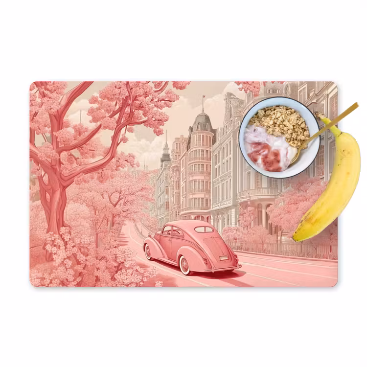 Tischset - Stadt - Auto - Rosa — 1