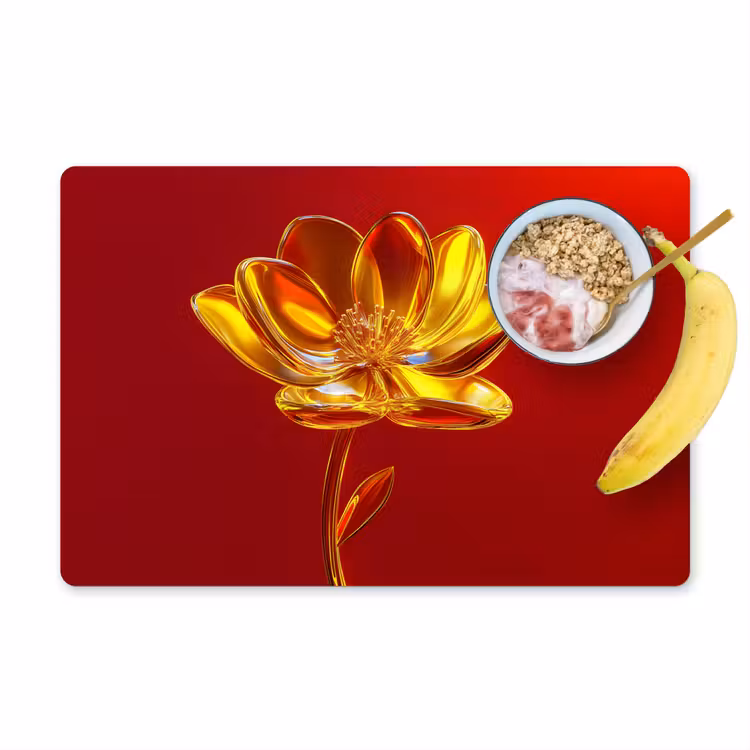 Tischset - Blume - Gold - Gläser — 1