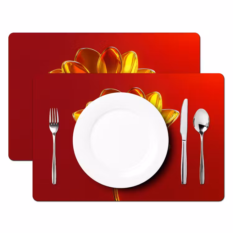 Tischset - Blume - Gold - Gläser — 2