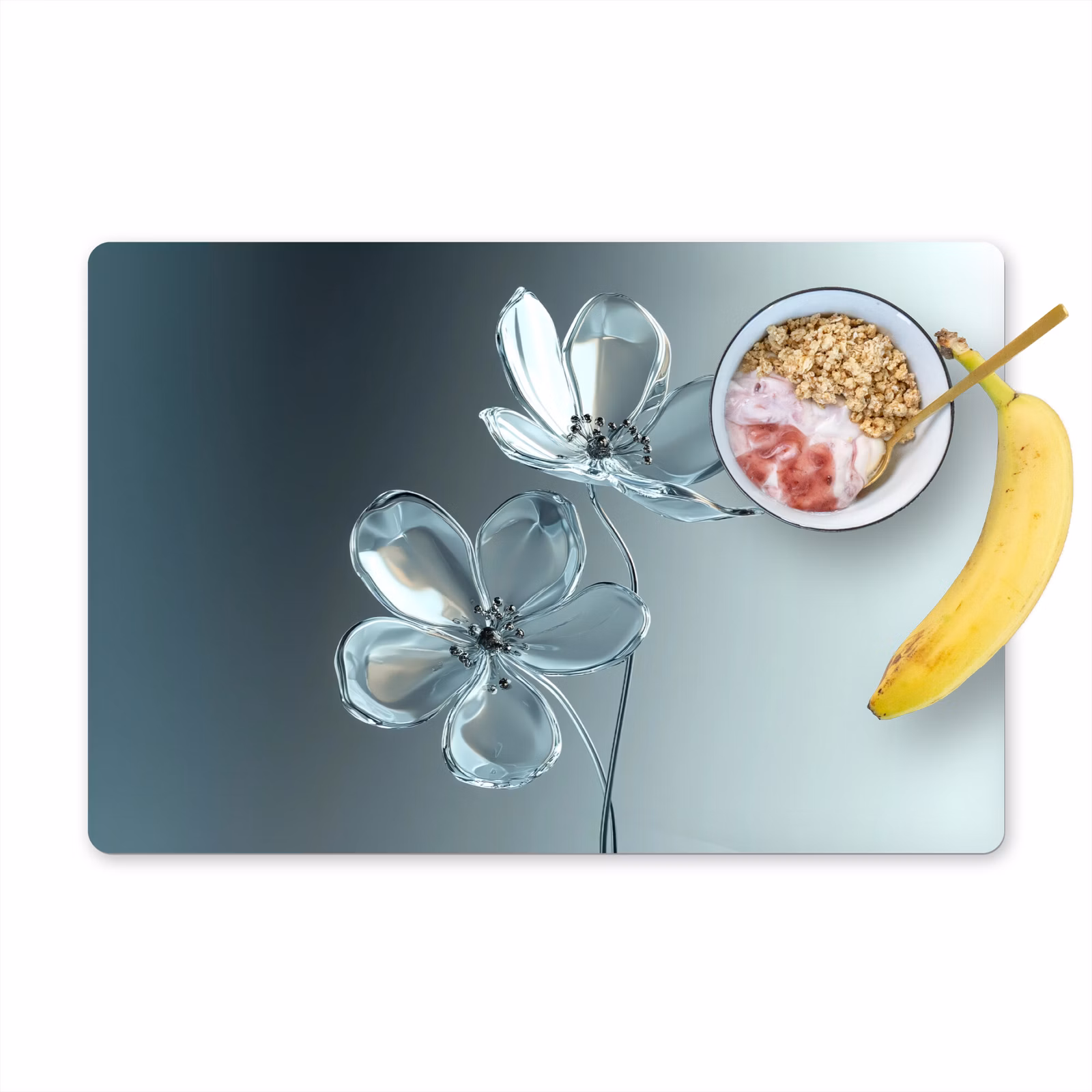 Tischset - Kristall - Blumen - Grau — 1