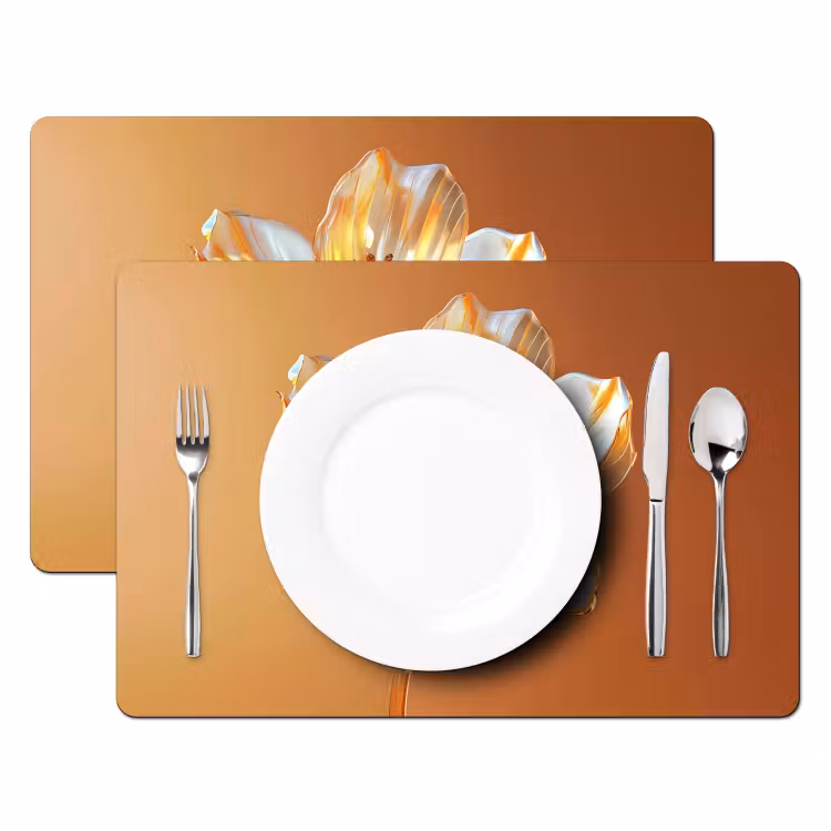 Tischset - Gläser - Blume - Orange — 2