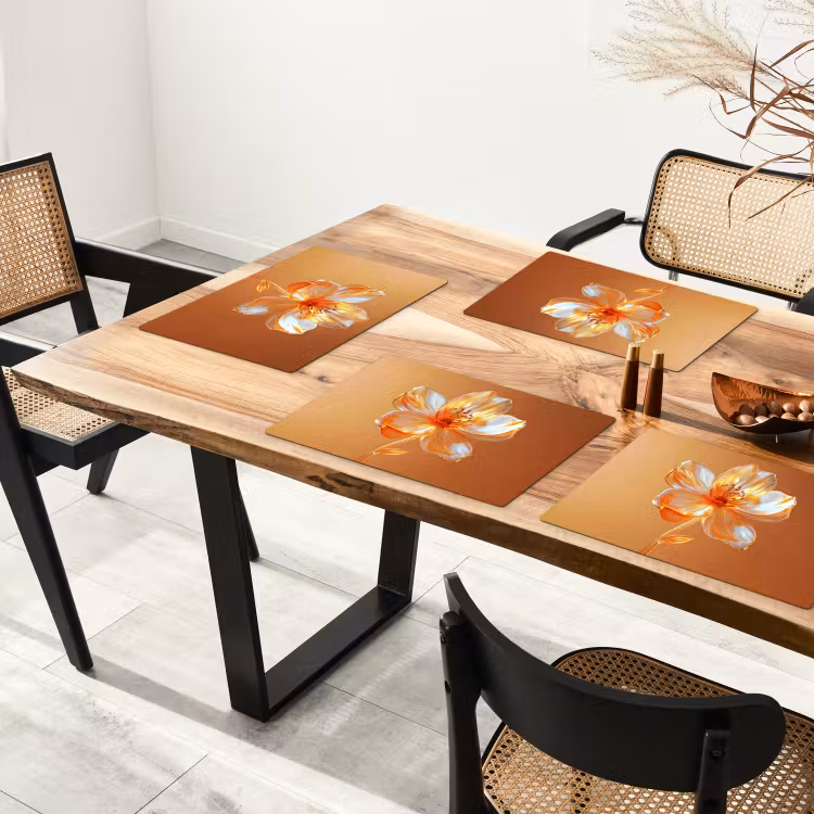 Tischset - Gläser - Blume - Orange — 4