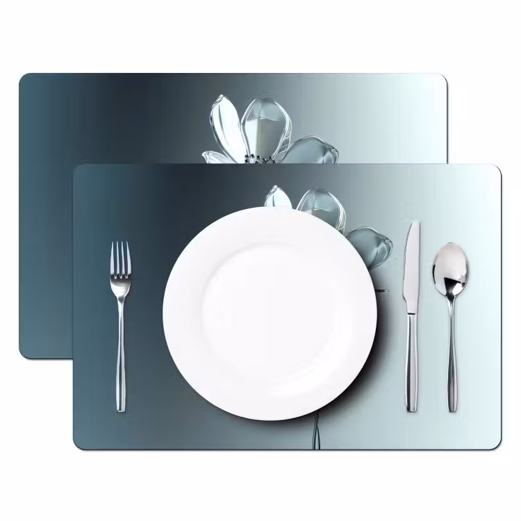 Tischset - Kristall - Blumen - Grau — 2