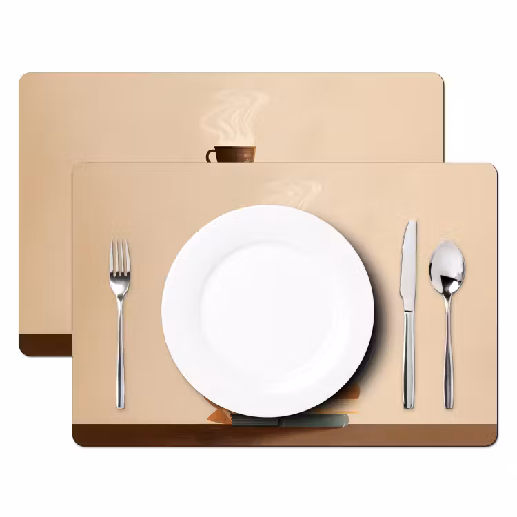 Tischset - Bücher - Turm - Kaffee - Beige - 6 Stück — 2