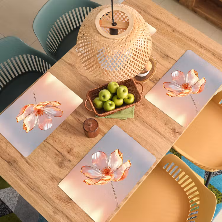 Tischset - Gläser - Blume - Rosa — 3