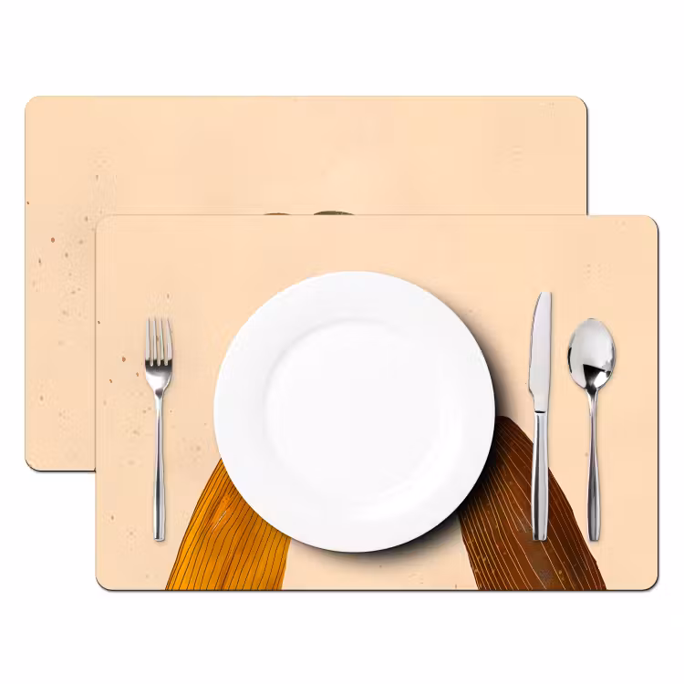 Tischset - Illustration - Becher - Prost - Braun - 6 Stück — 2