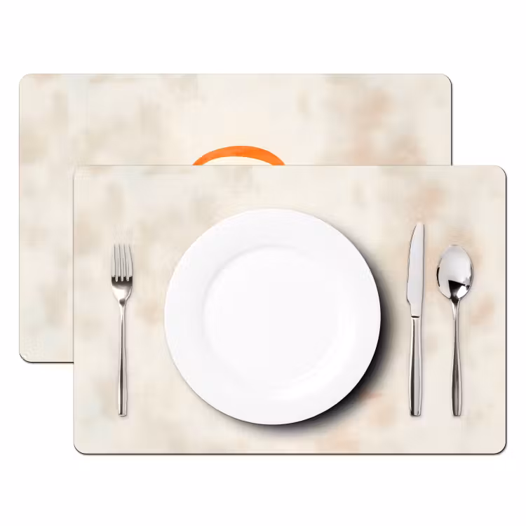 Tischset - Teekanne - Grün - Blumen - Orange - 6 Stück — 2