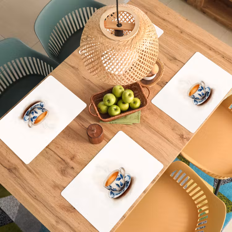 Tischset - Teetasse - Blätter - Blau - 6 Stück — 3