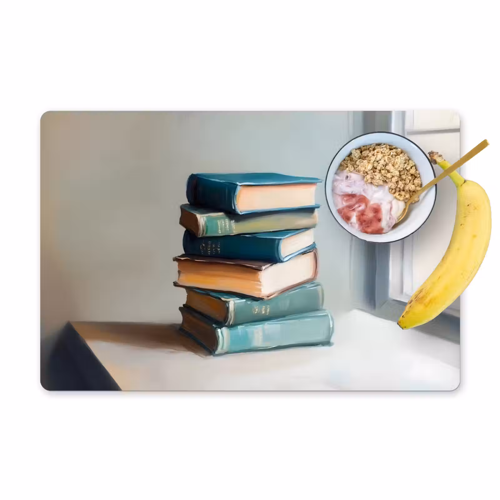 Tischset - Stapel - Bücher - Grün - Tageslicht - 6 Stück — 1
