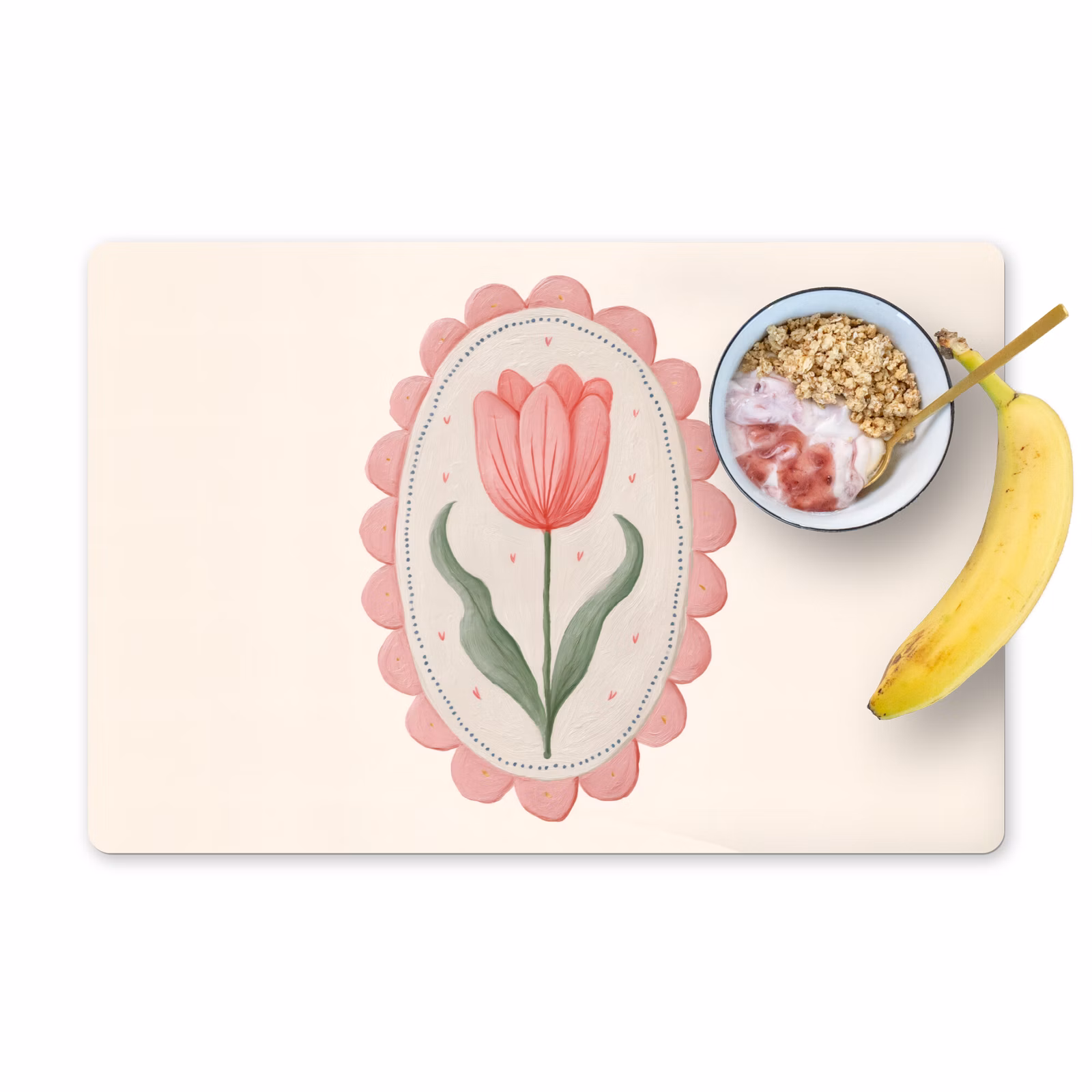 Tischset - Tulpe - Rahmen - Oval - Illustration - 6 Stück — 1