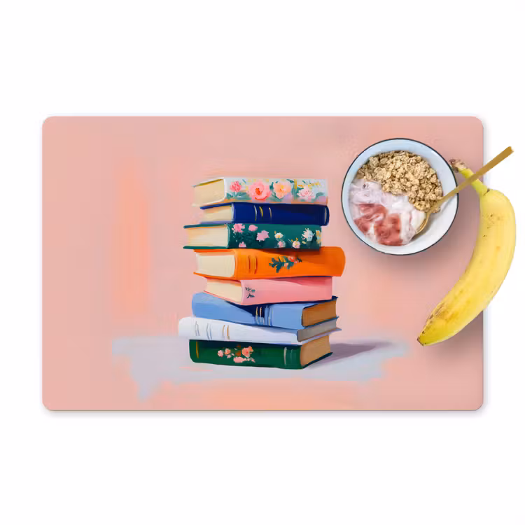 Tischset - Bücher - Stapel - Bunt - 6 Stück — 1
