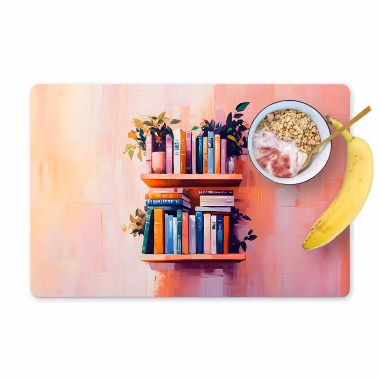 Tischset - Regale - Bücher - Blätter - 6 Stück — 1