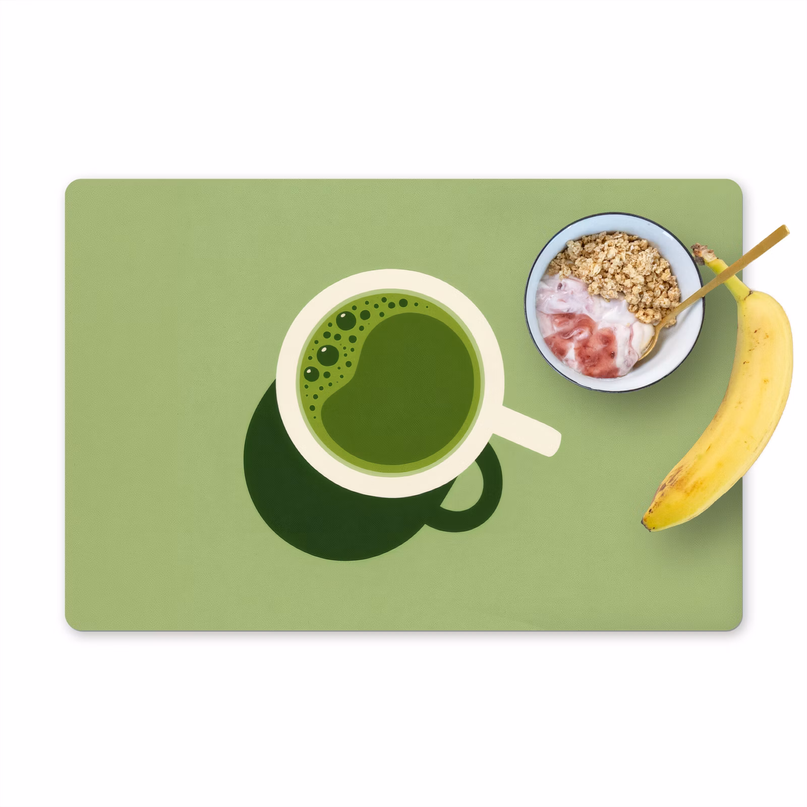 Tischset - Minimalistisch - Becher - Matcha -Grün - 6 Stück — 1