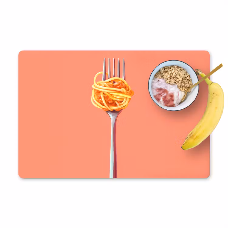 Tischset - Gabel - Spaghetti - Künstlerisch - Rosa - 6 Stück — 1