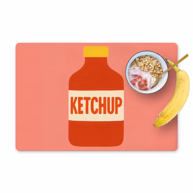 Tischset - Ketchup - Flasche - Rot - Minimalistisch - 6 Stück — 1