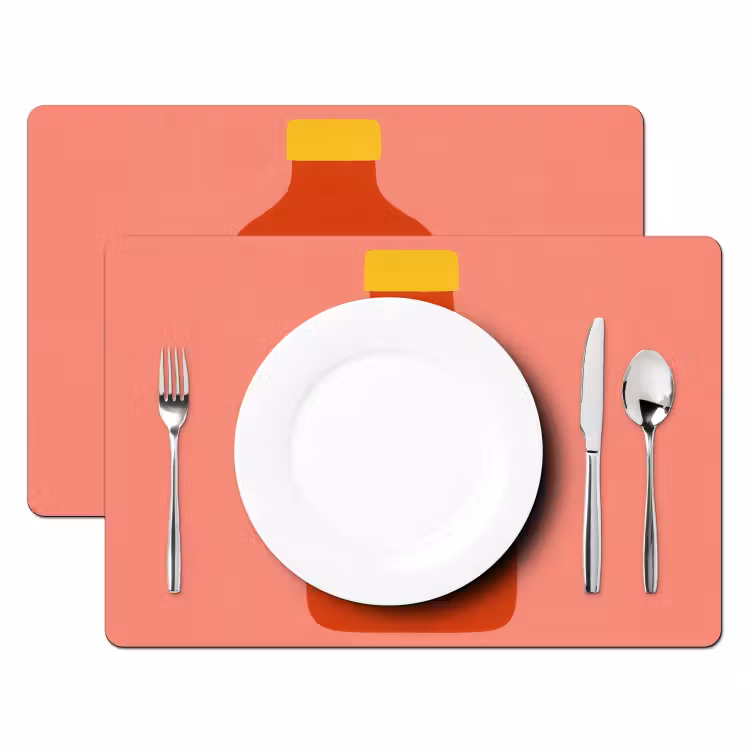 Tischset - Ketchup - Flasche - Rot - Minimalistisch - 6 Stück — 2
