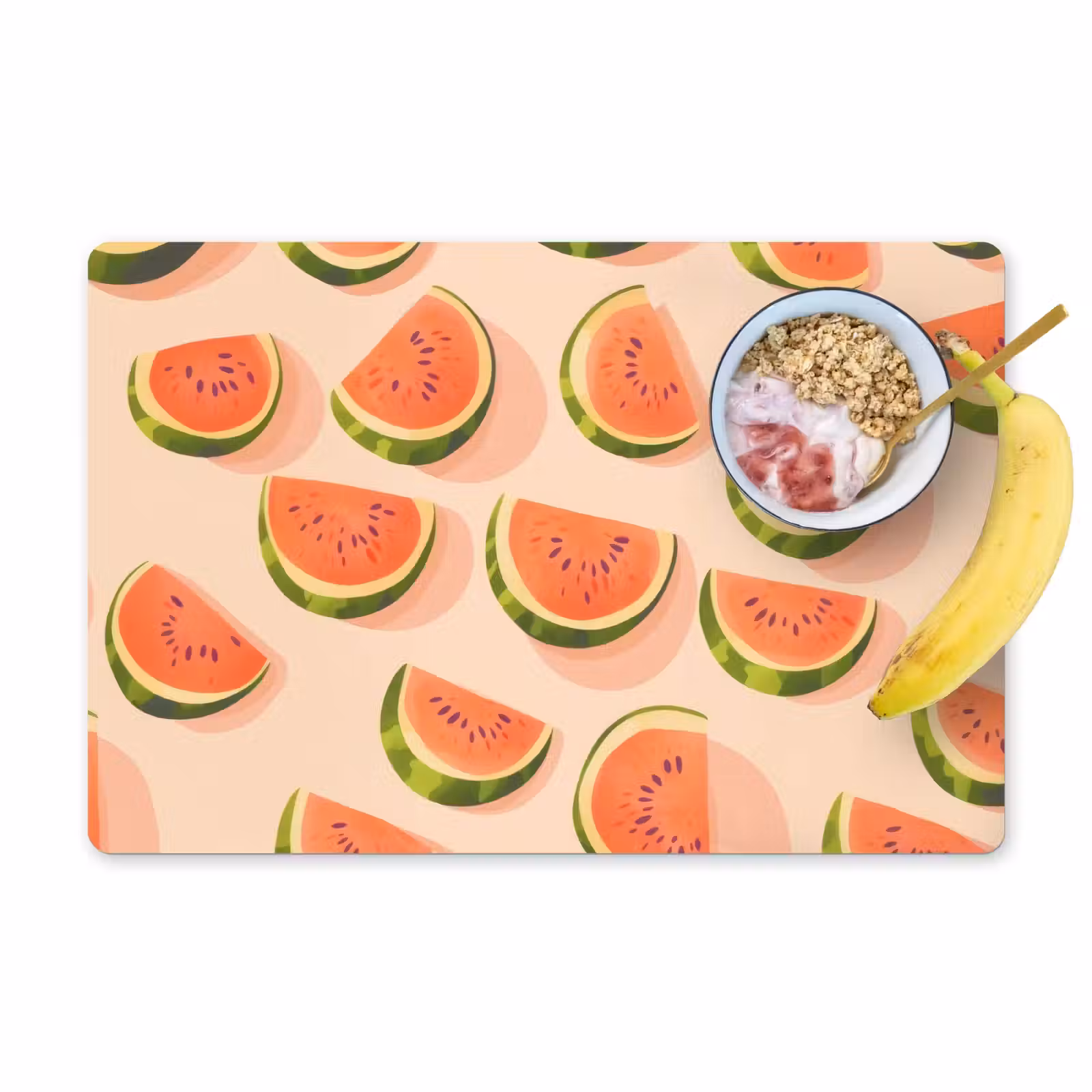Tischset - Wassermelone - Scheiben - Kerne - Rot - 6 Stück — 1