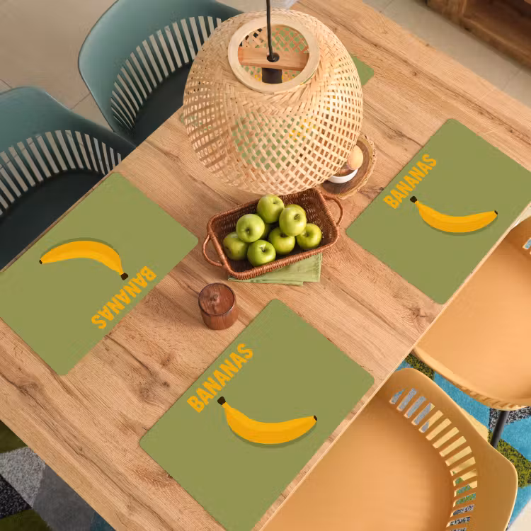 Tischset - Banane - Minimalistisch - Gelb - 6 Stück — 3