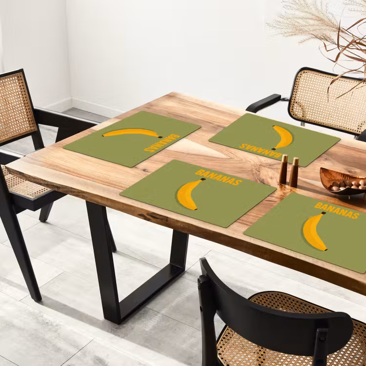 Tischset - Banane - Minimalistisch - Gelb - 6 Stück — 4