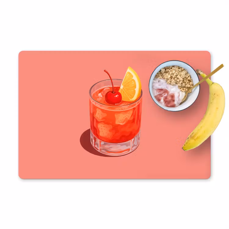 Tischset - Glas - Eiswürfel - Zitrone - Kirsche - 6 Stück — 1