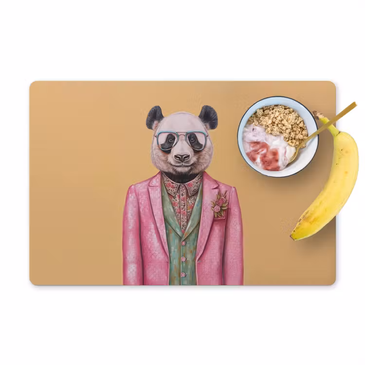 Tischset - Panda - Anzug - Sonnenbrille - Blau — 1