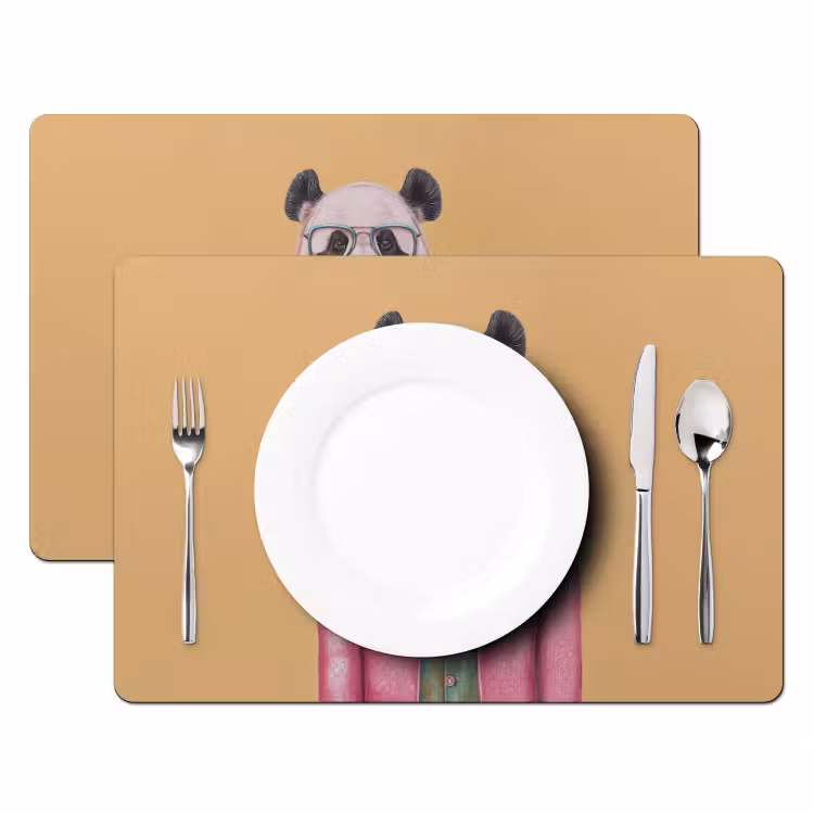 Tischset - Panda - Anzug - Sonnenbrille - Blau — 2