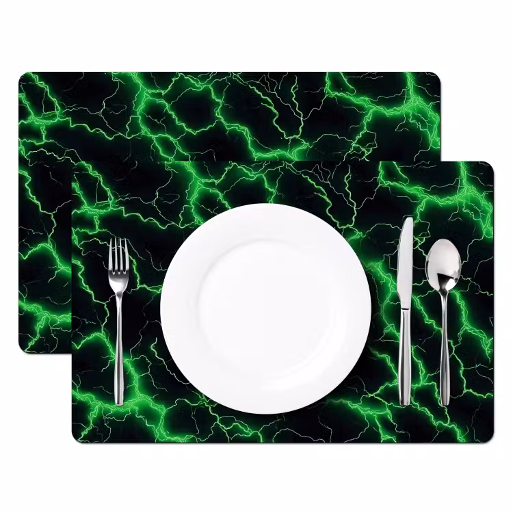 Tischset - Blitze - Grün - Energie - 6 Stück — 2