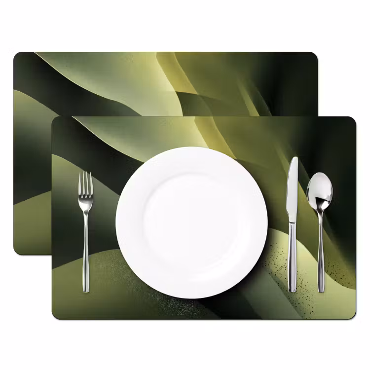 Tischset - Wellen - Abstrakt - Hügel - Grün - 6 Stück — 2