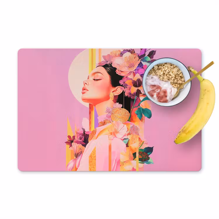 Tischset - Frau - Blumen - Lila - Abstrakt — 1