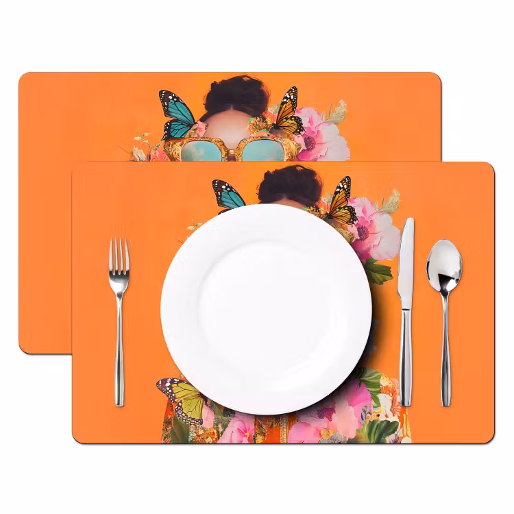 Tischset - Schmetterlinge - Frau - Sonnenbrille - Bunt — 2
