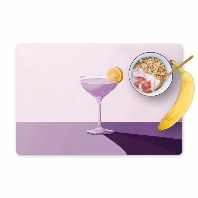 Tischset - Cocktail - Lila - Minimalistisch - Zitrone — 1