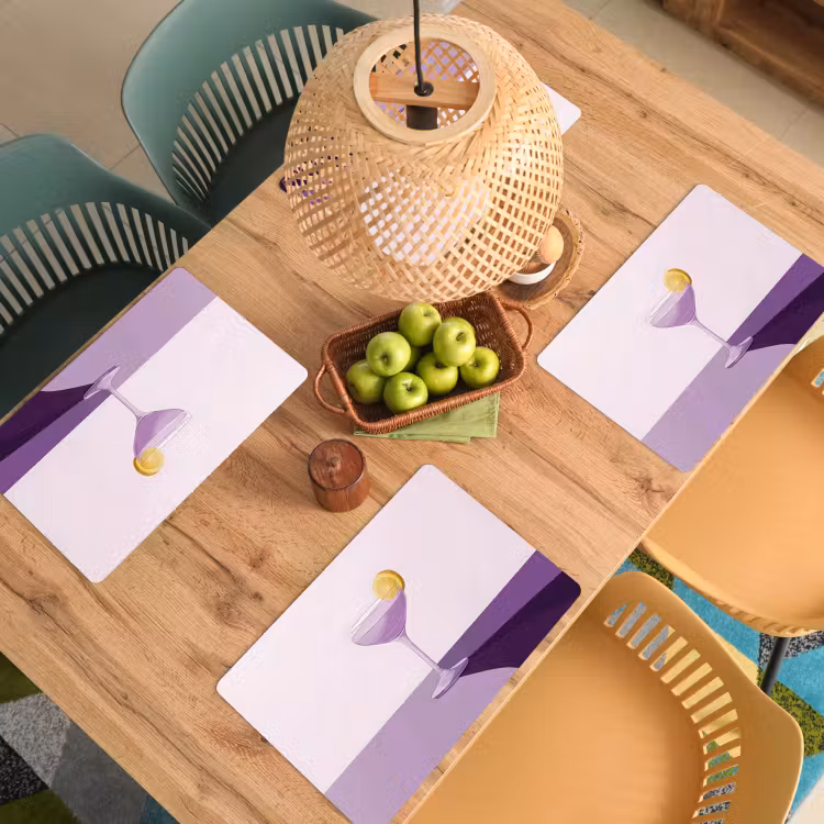 Tischset - Cocktail - Lila - Minimalistisch - Zitrone — 3