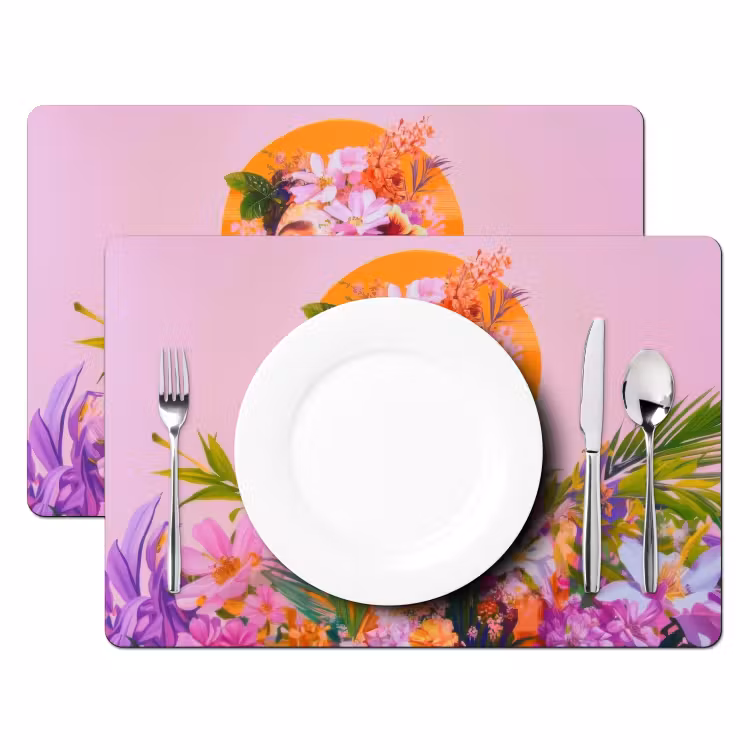 Tischset - Frau - Abstrakt - Kreis - Blumen — 2