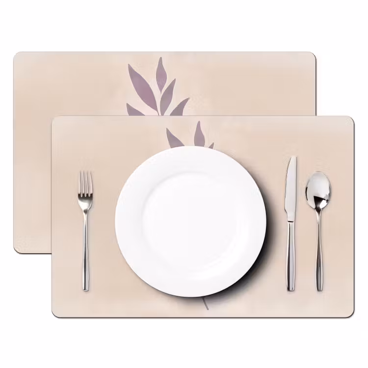 Tischset - Zweig - Blätter - Minimalistisch - Beige — 2