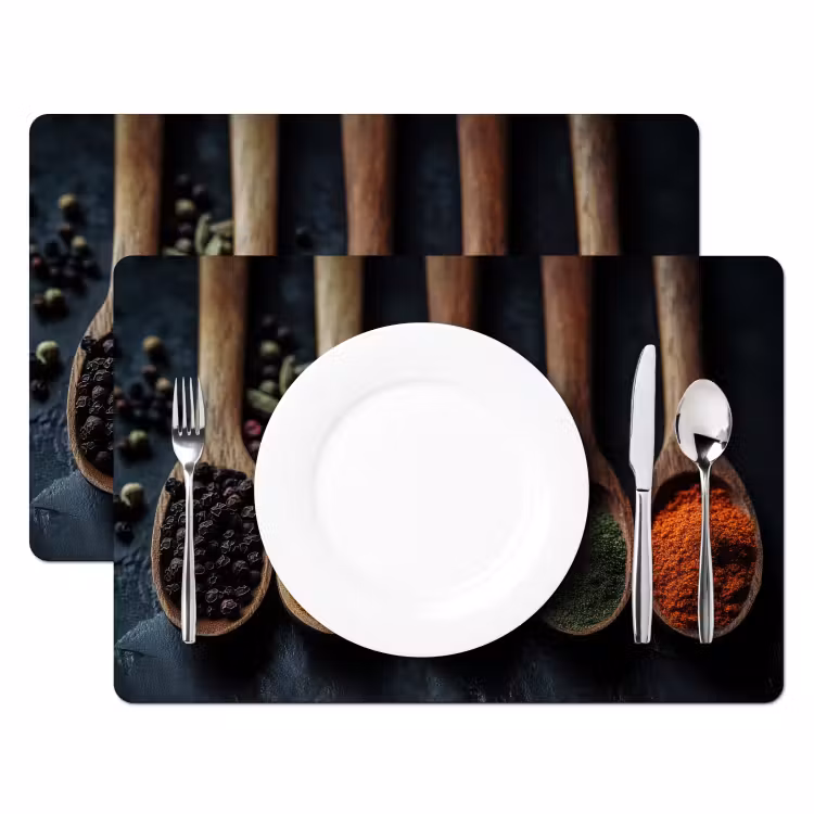Tischset - Holz - Löffel - Gewürze - Kräuter — 2